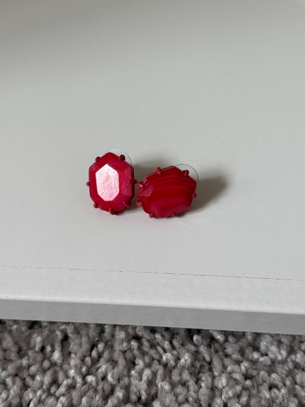 Kendra Scott Red Faceted Stud Earrings